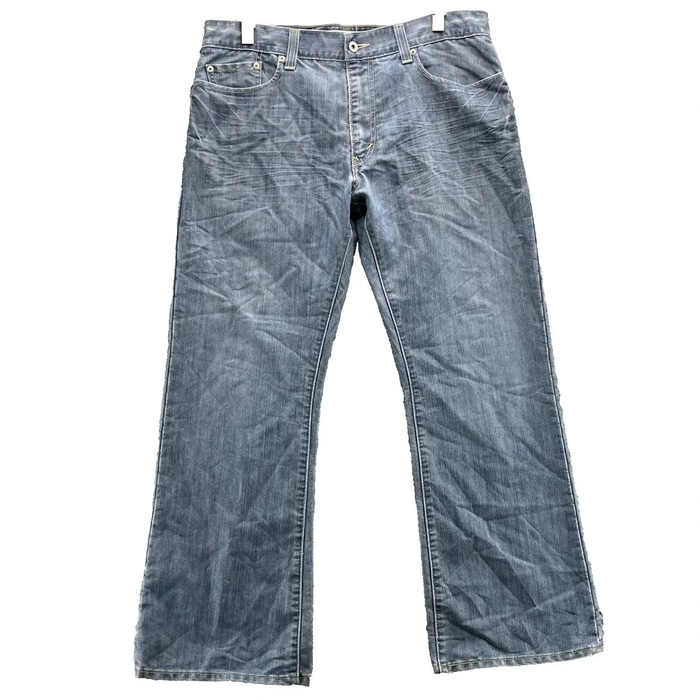Levi's 527 Jeans Mens 36x30* Low Bootcut Whisker Denim Pants Western Flip Pocket